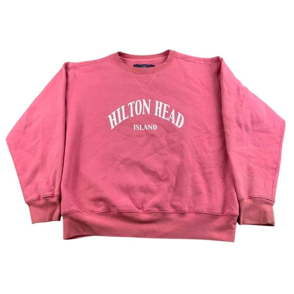 Beacon Point Sweatshirt Women S Hilton Head Island Pink Crewneck Cotton Pullover
